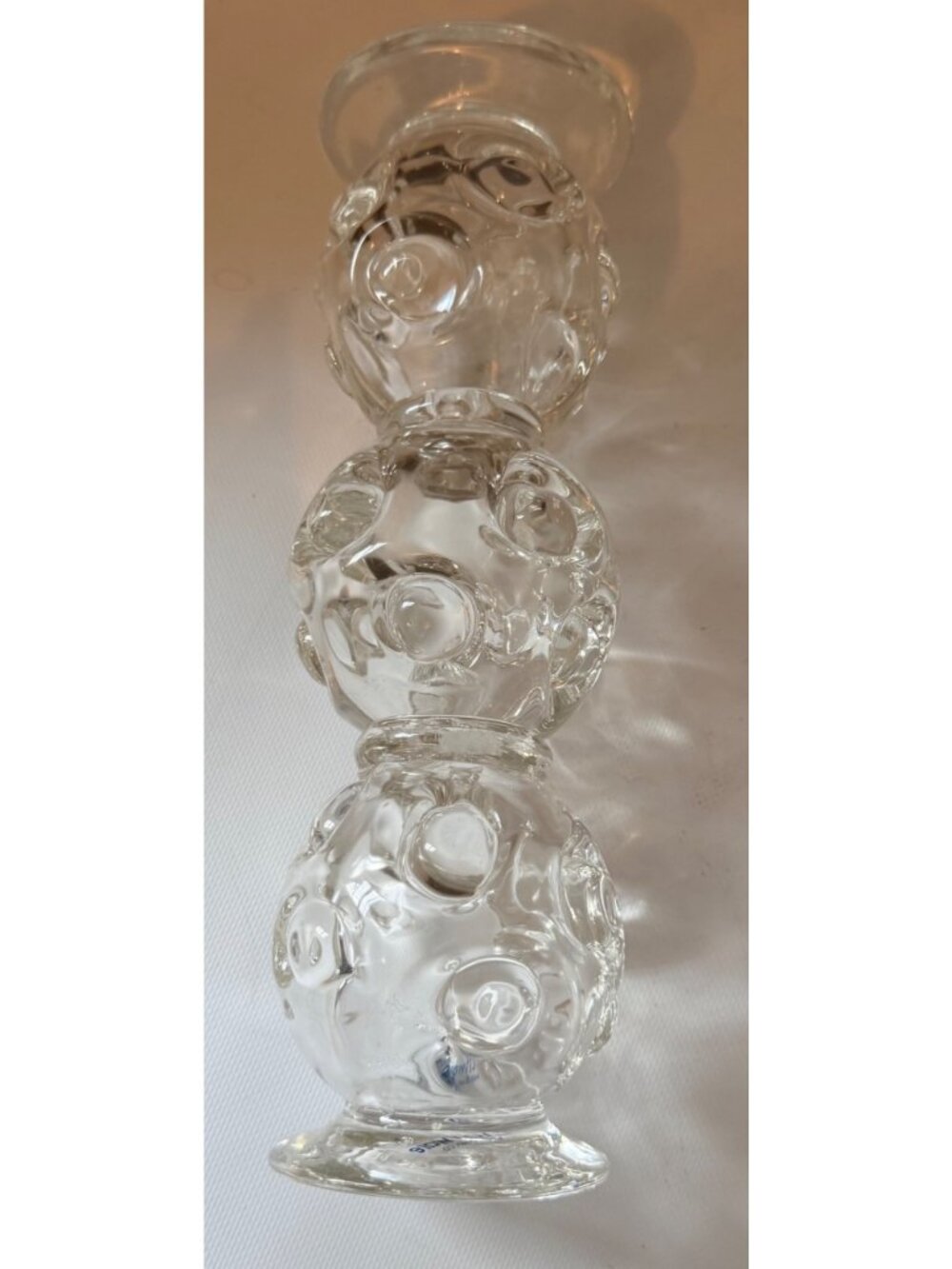 Vintage Everyware Mexico Glass Candlestick 12.5" Bullseye 5 LB Sculptural
